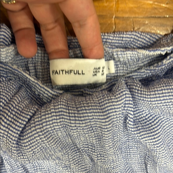 Faithfull the Brand Light Blue Ruffled One Piece Romper Size Large - Picture 2 of 7